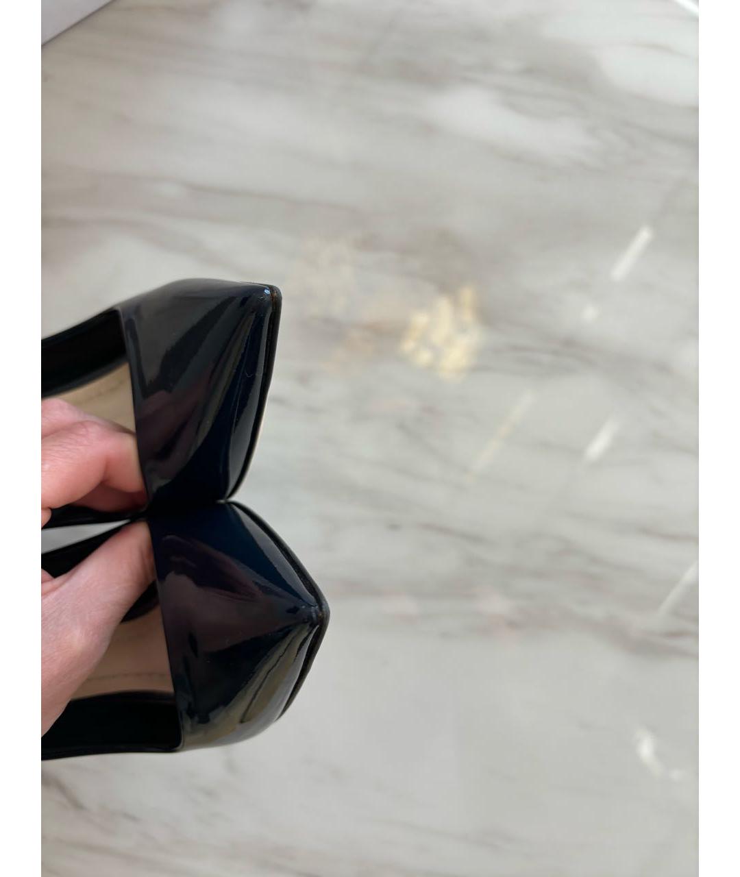 CHRISTIAN DIOR Темно-синие туфли из лакированной кожи, фото 6