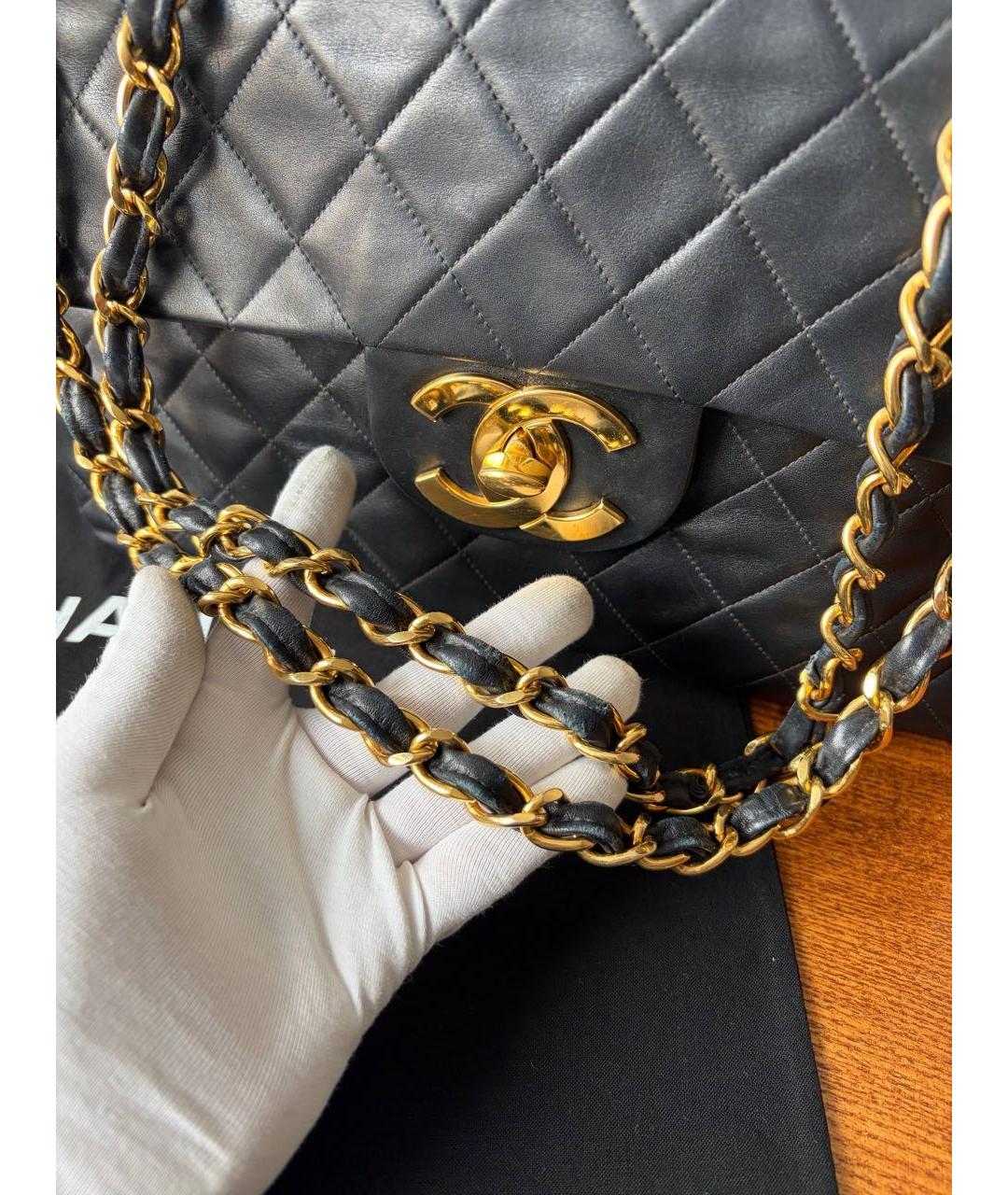 CHANEL Черная кожаная сумка через плечо, фото 5