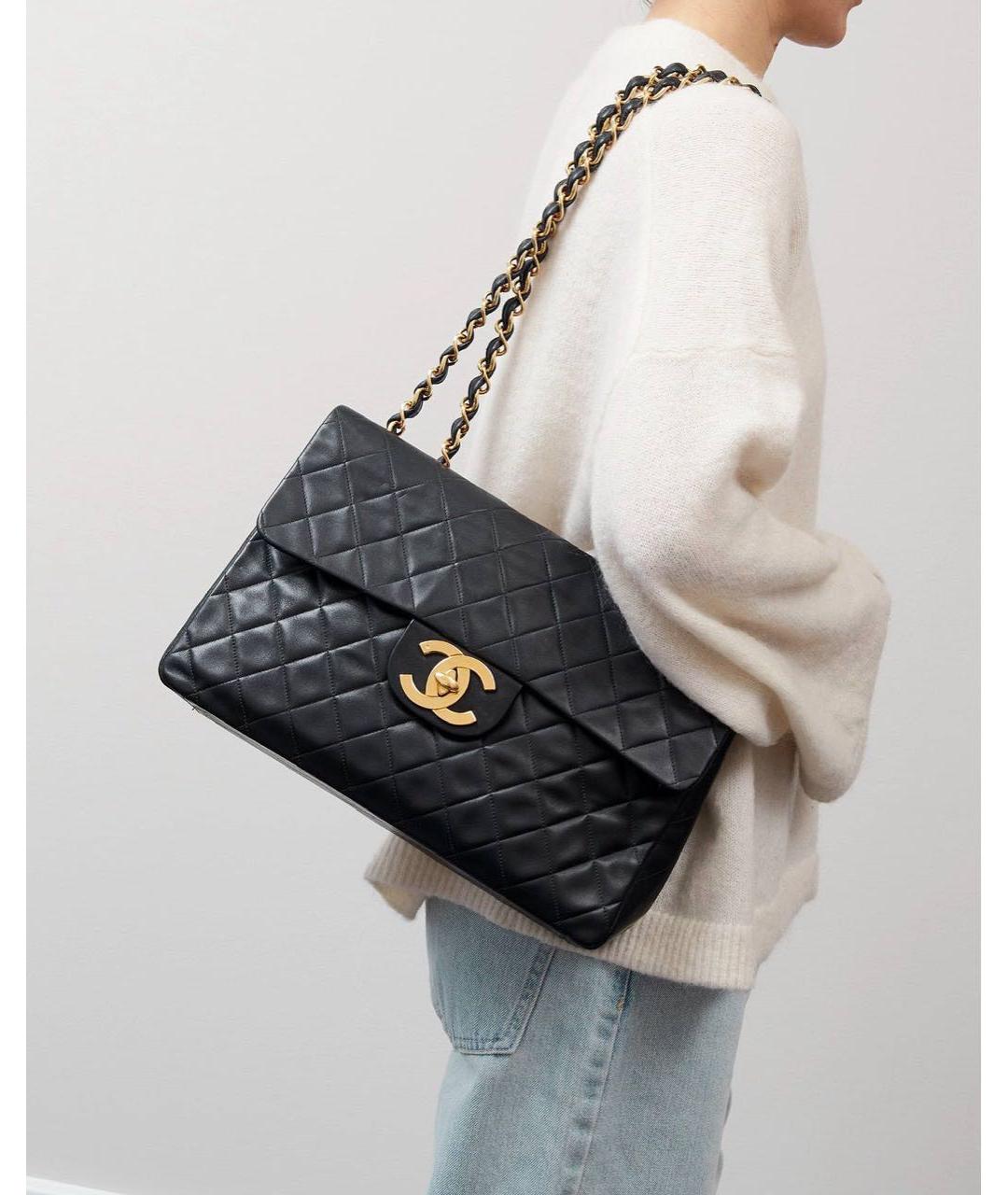 CHANEL Черная кожаная сумка через плечо, фото 2