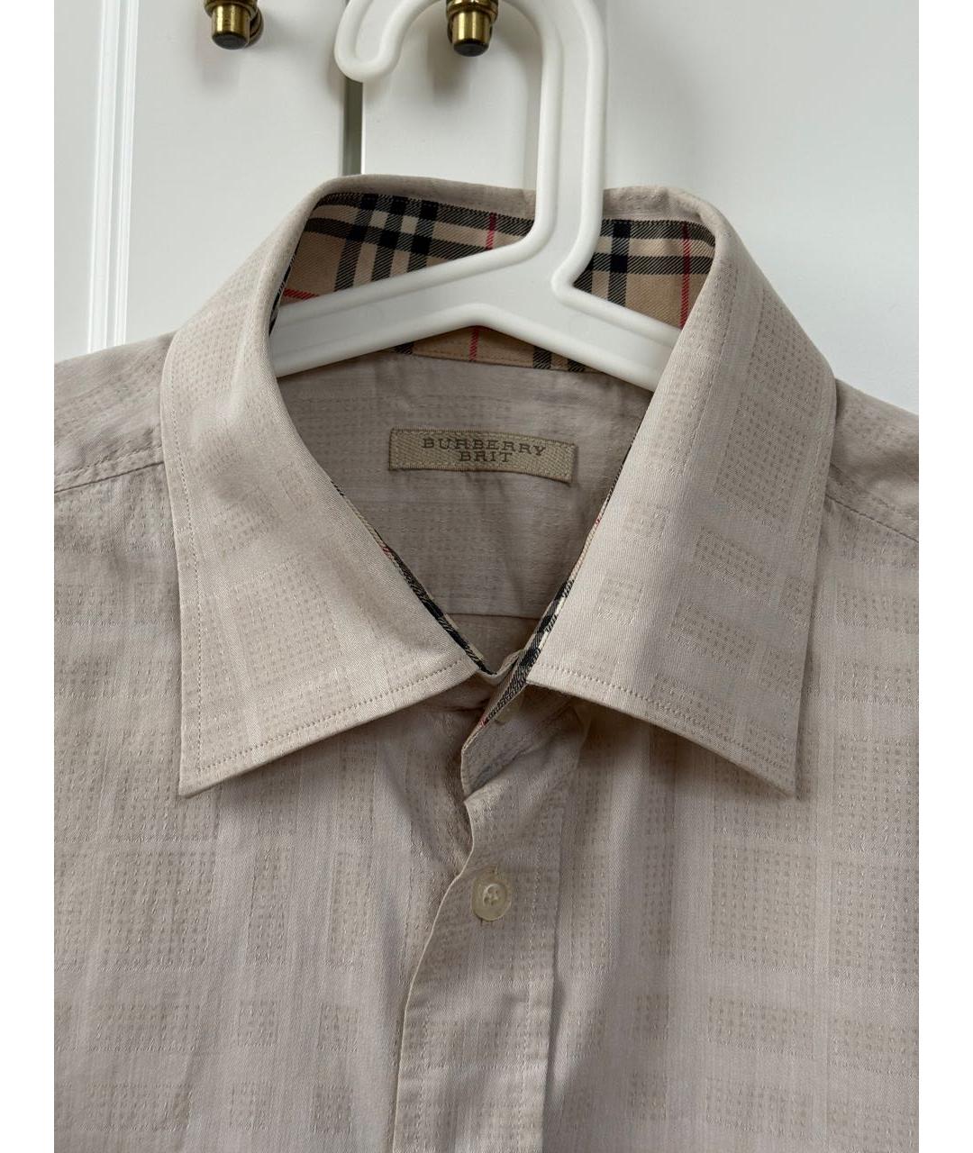 BURBERRY Серая хлопковая кэжуал рубашка, фото 3