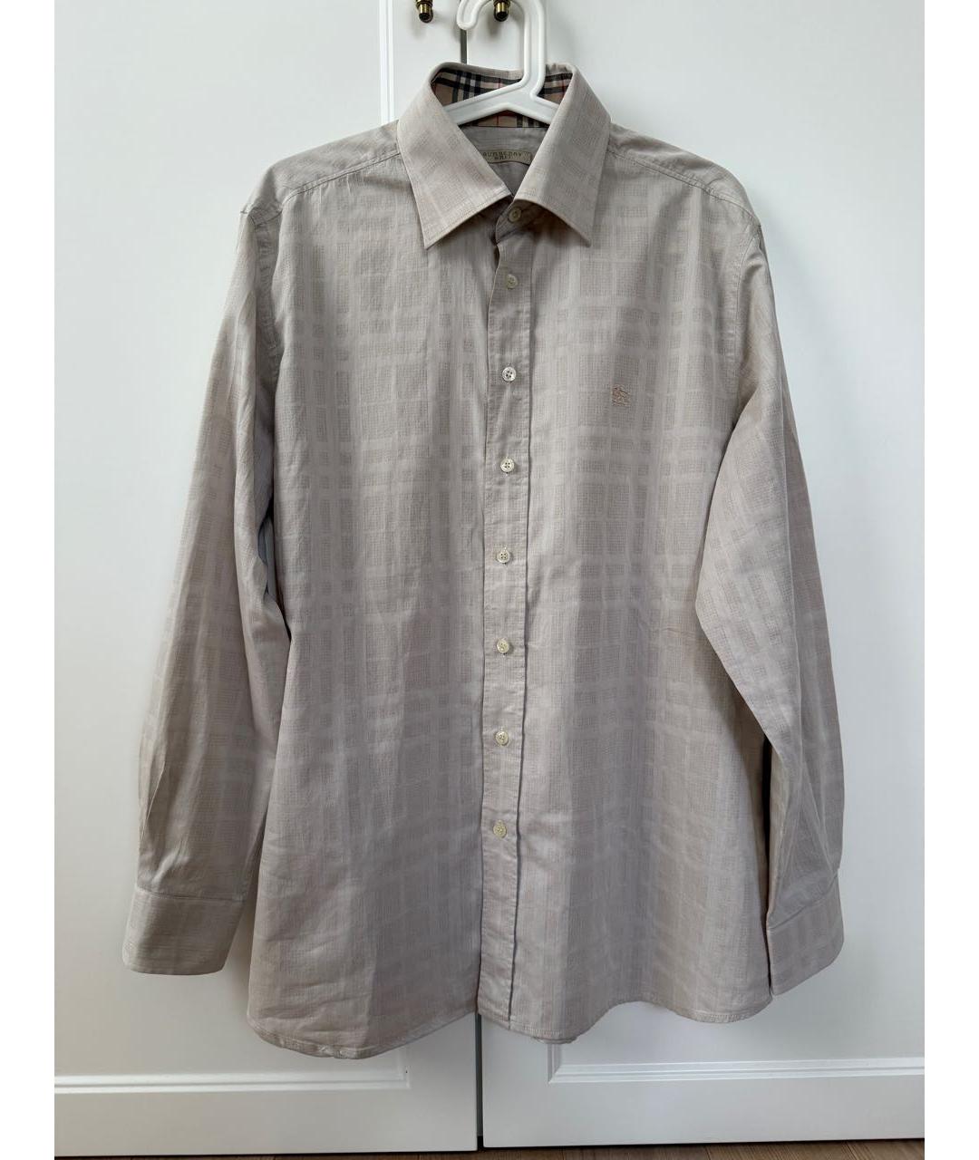 BURBERRY Серая хлопковая кэжуал рубашка, фото 6