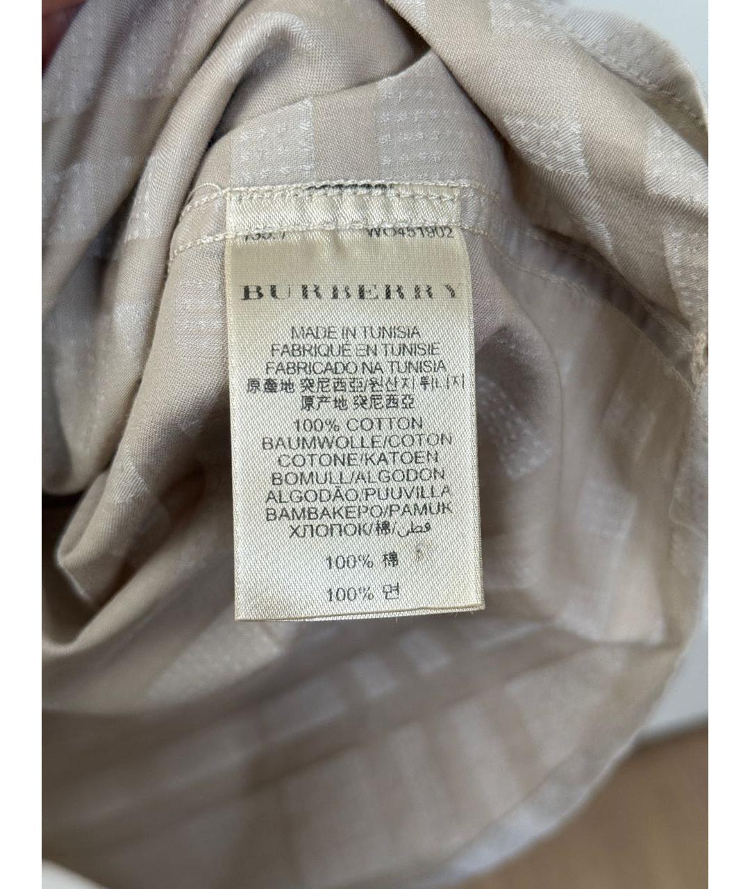 BURBERRY Серая хлопковая кэжуал рубашка, фото 5