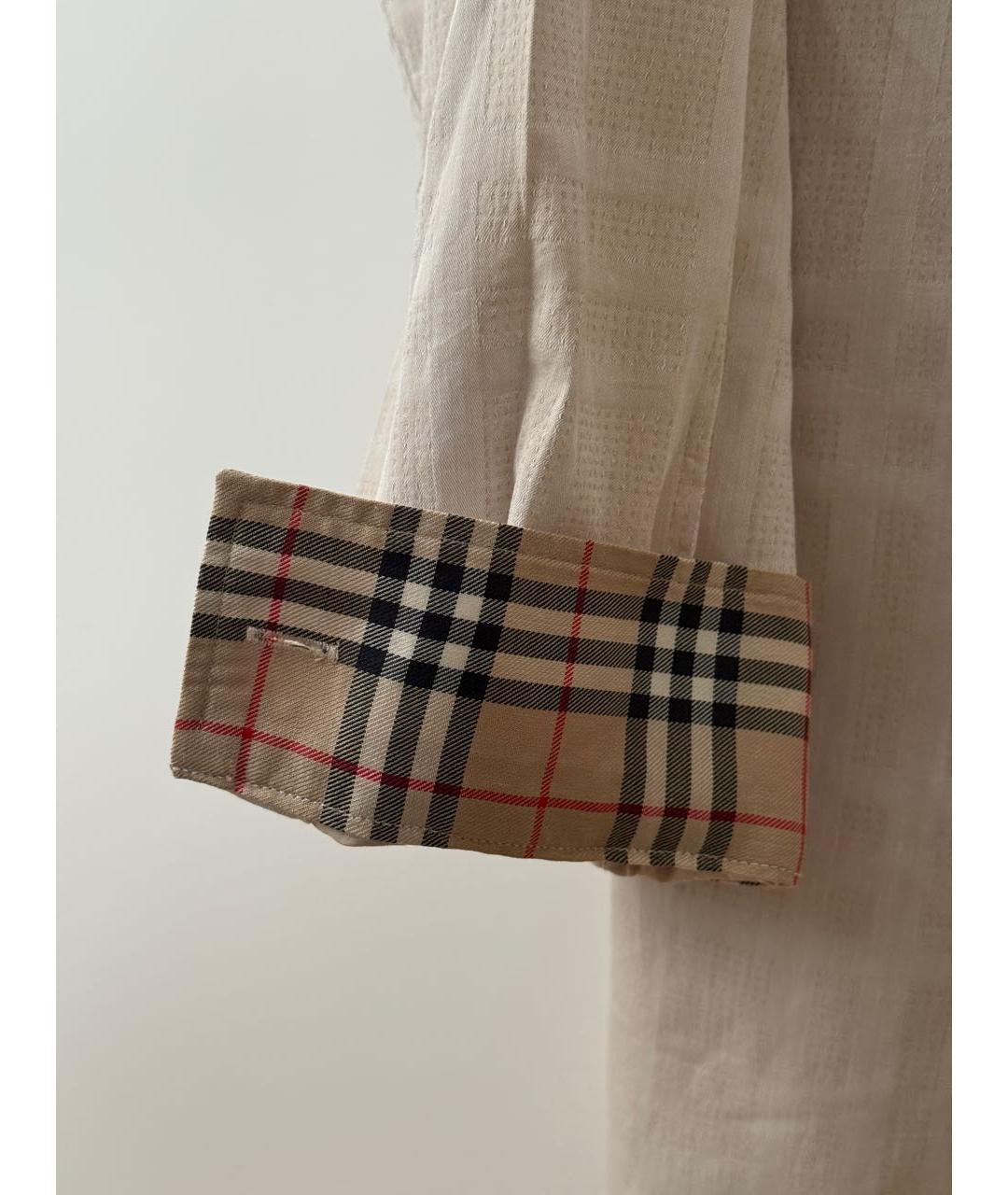 BURBERRY Серая хлопковая кэжуал рубашка, фото 4