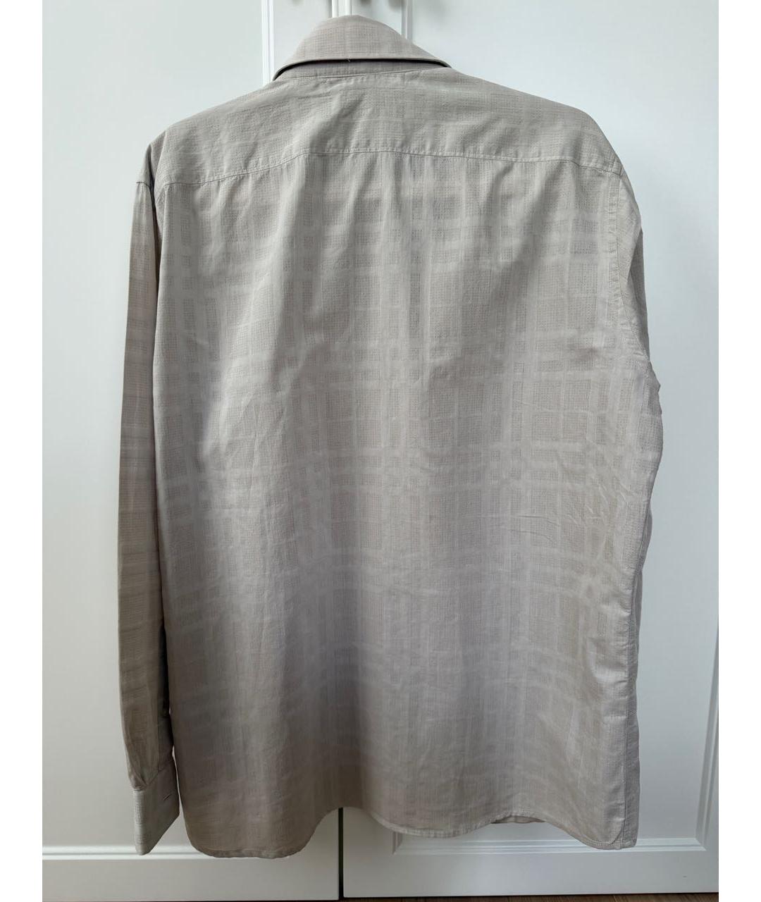 BURBERRY Серая хлопковая кэжуал рубашка, фото 2