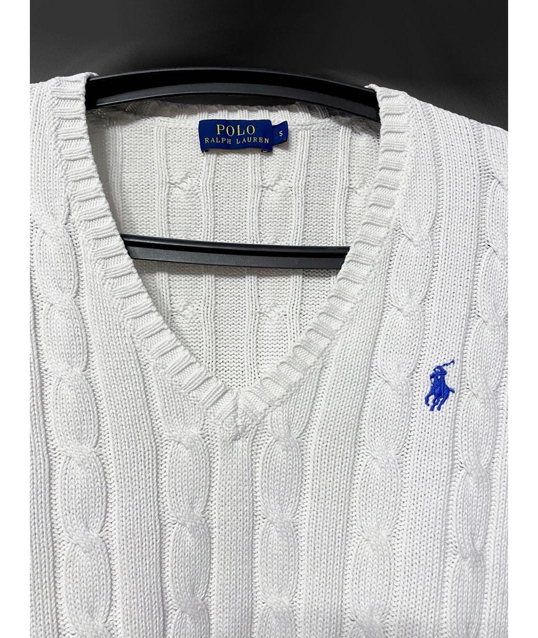 POLO RALPH LAUREN Белый хлопковый джемпер / свитер, фото 4