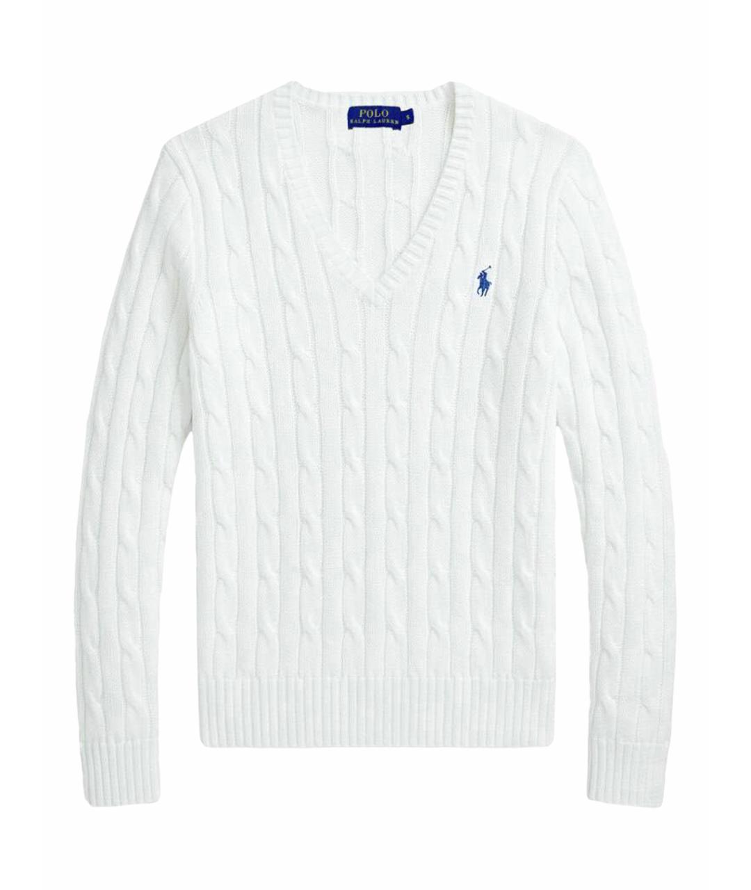 POLO RALPH LAUREN Белый хлопковый джемпер / свитер, фото 1