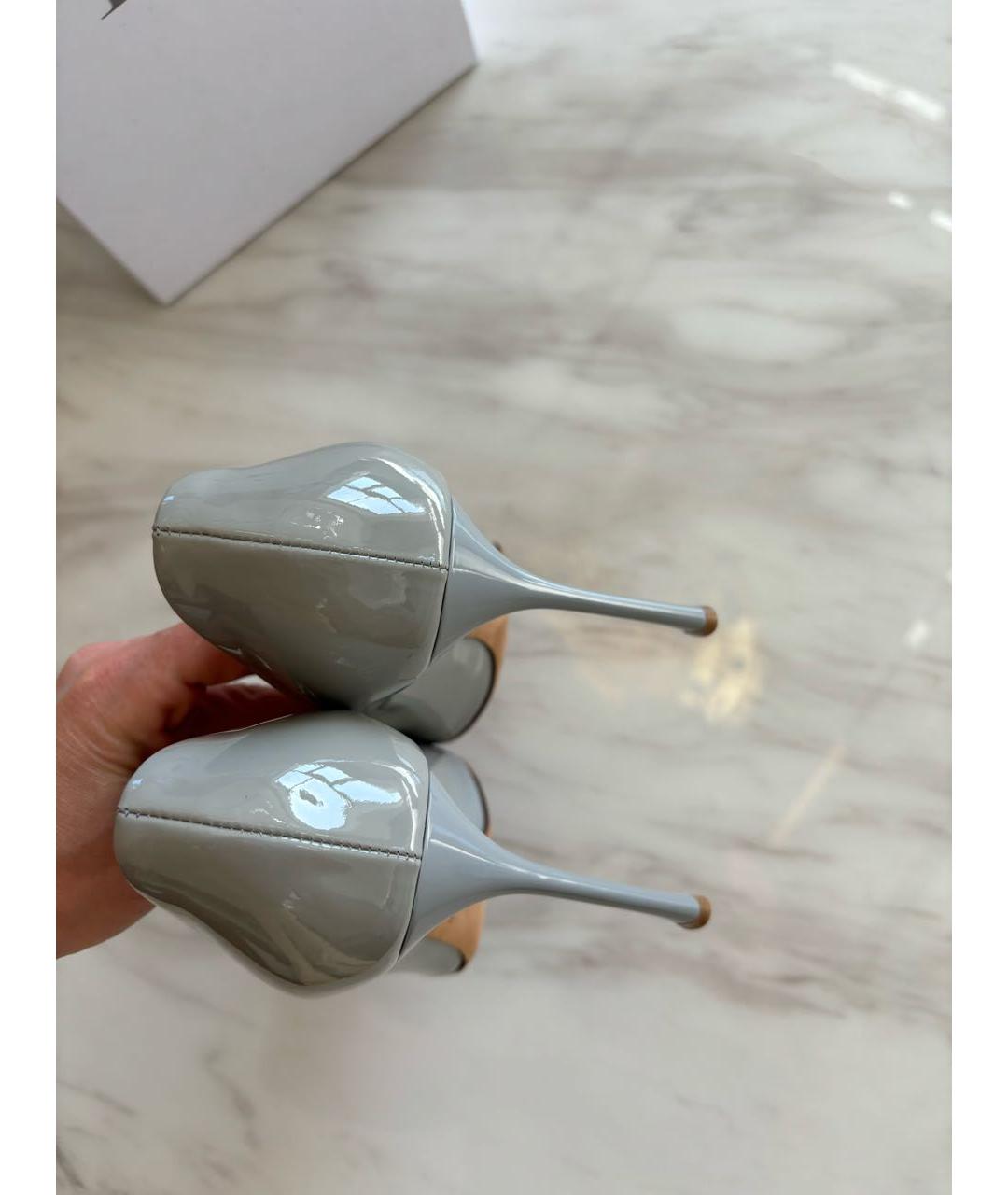 CHRISTIAN DIOR Голубые туфли из лакированной кожи, фото 7