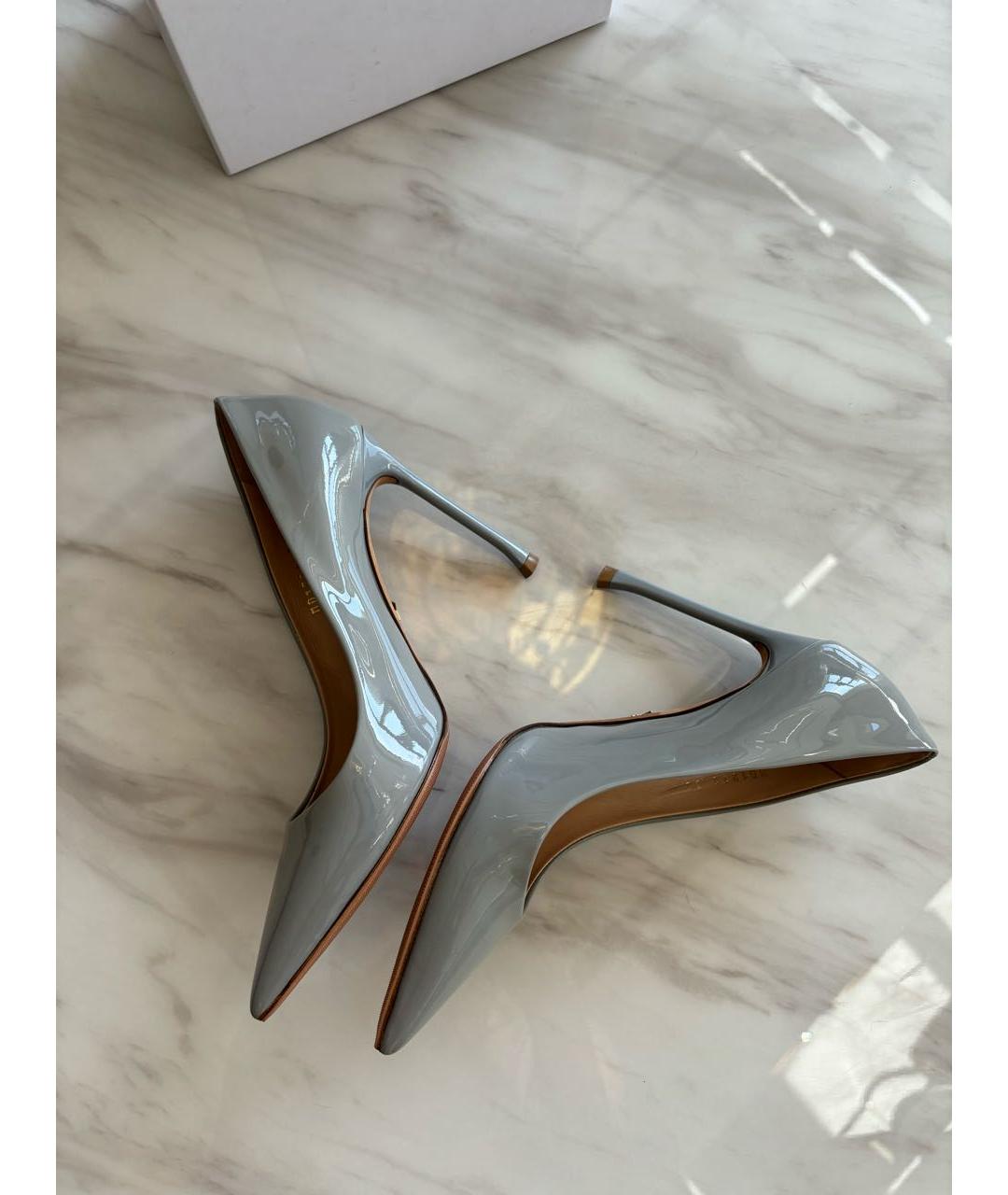 CHRISTIAN DIOR Голубые туфли из лакированной кожи, фото 4