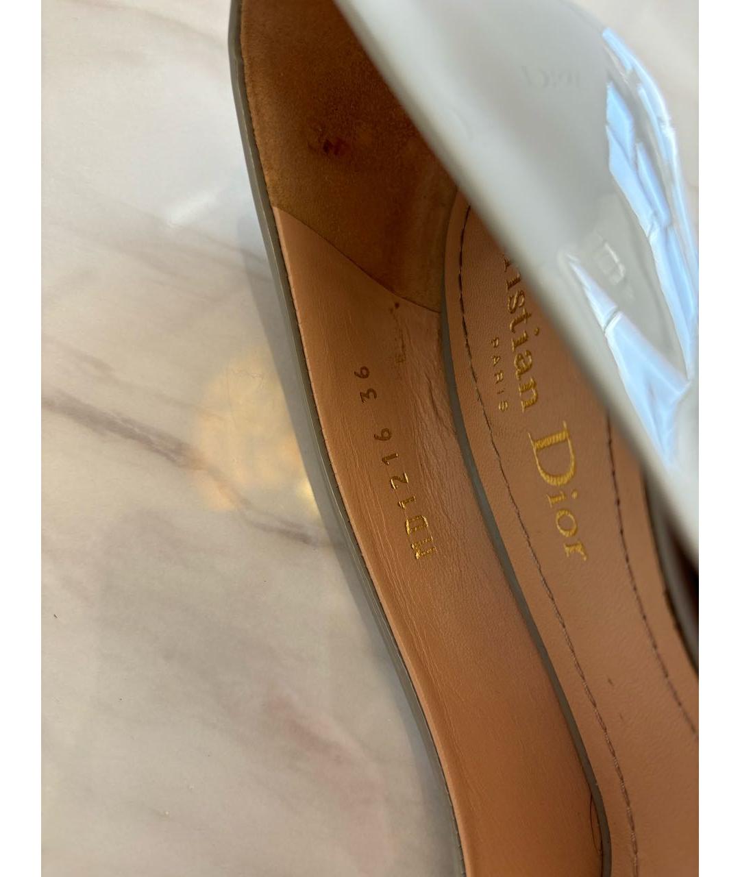 CHRISTIAN DIOR Голубые туфли из лакированной кожи, фото 5