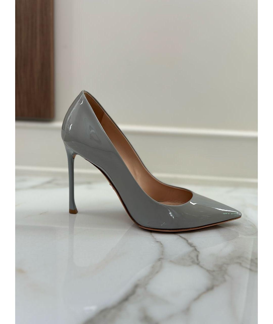 CHRISTIAN DIOR Голубые туфли из лакированной кожи, фото 9