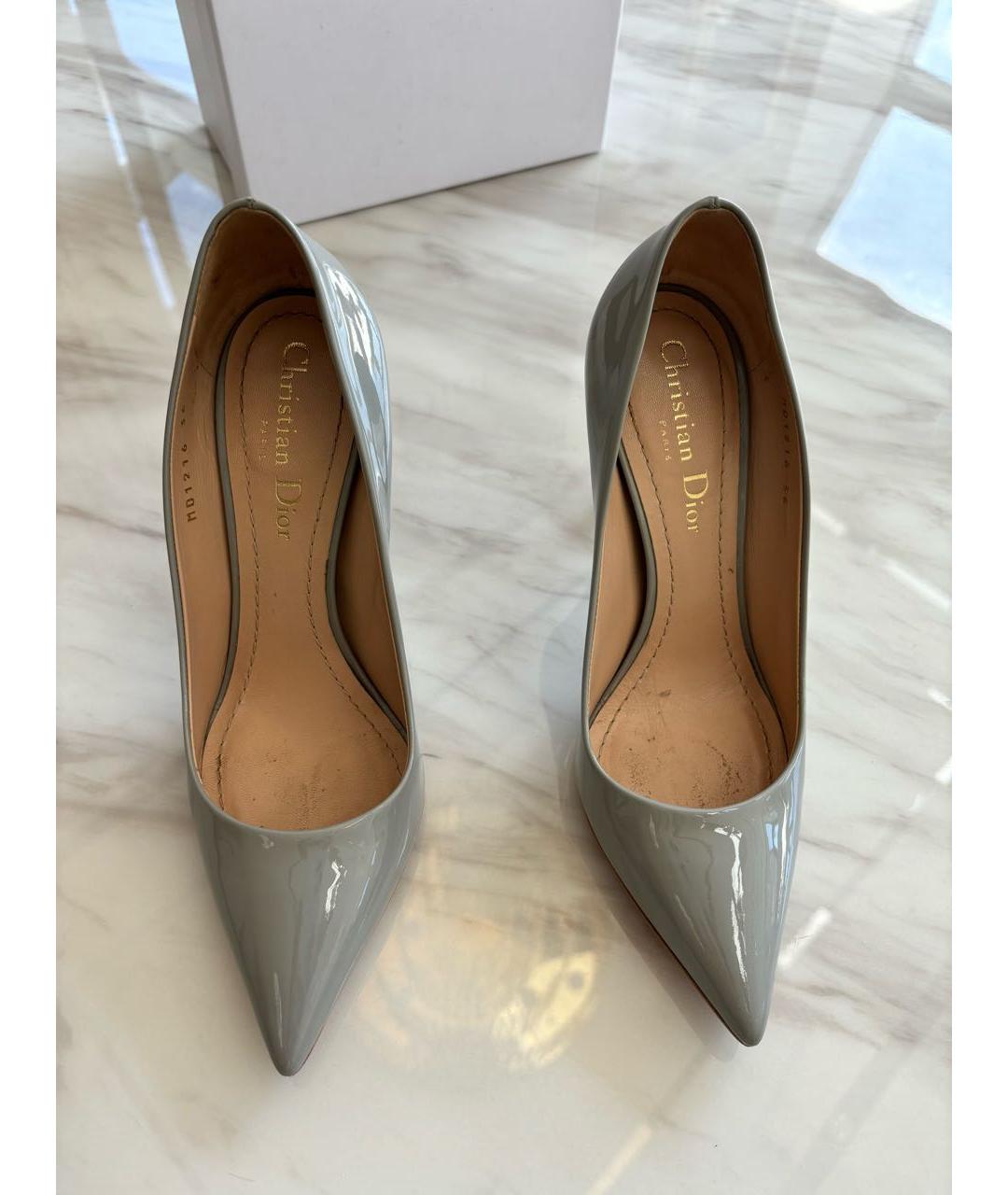 CHRISTIAN DIOR Голубые туфли из лакированной кожи, фото 2