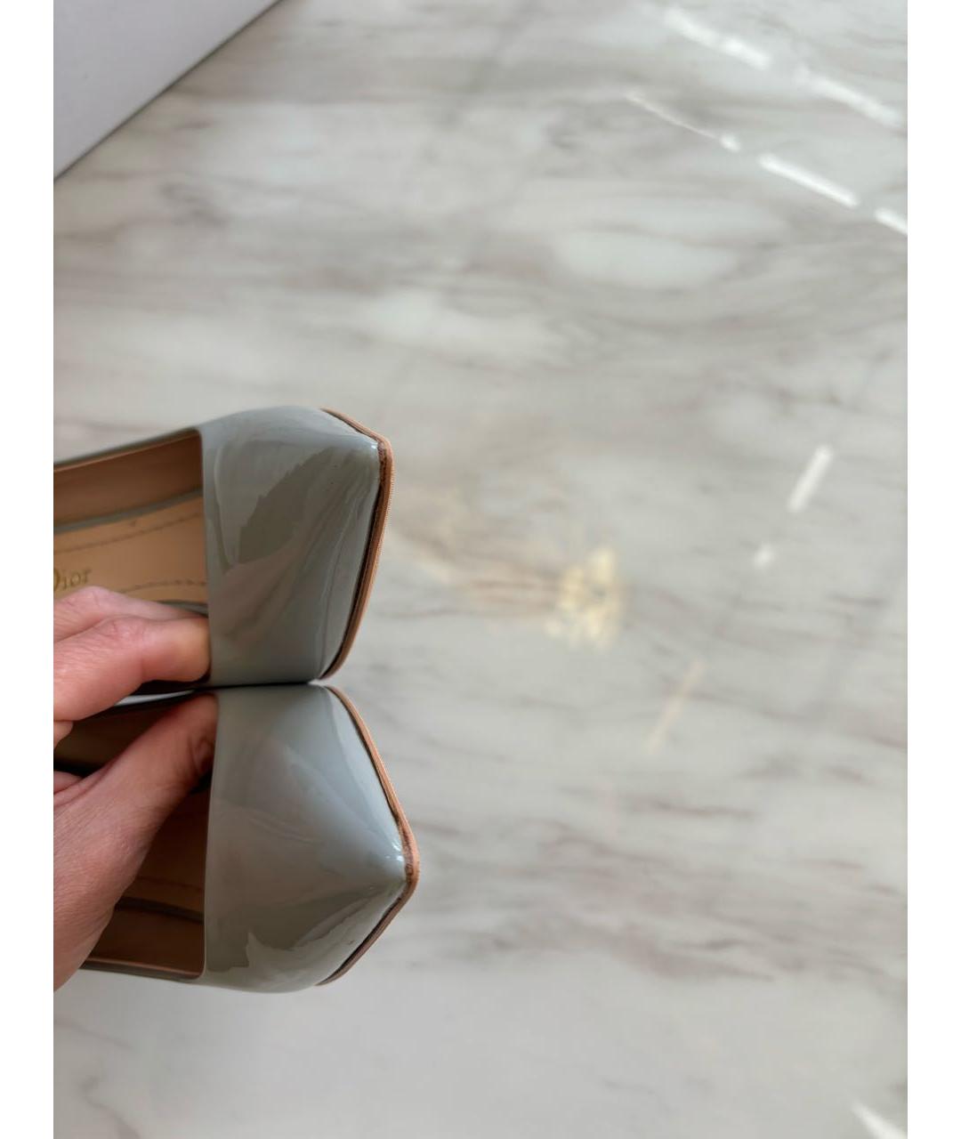 CHRISTIAN DIOR Голубые туфли из лакированной кожи, фото 6