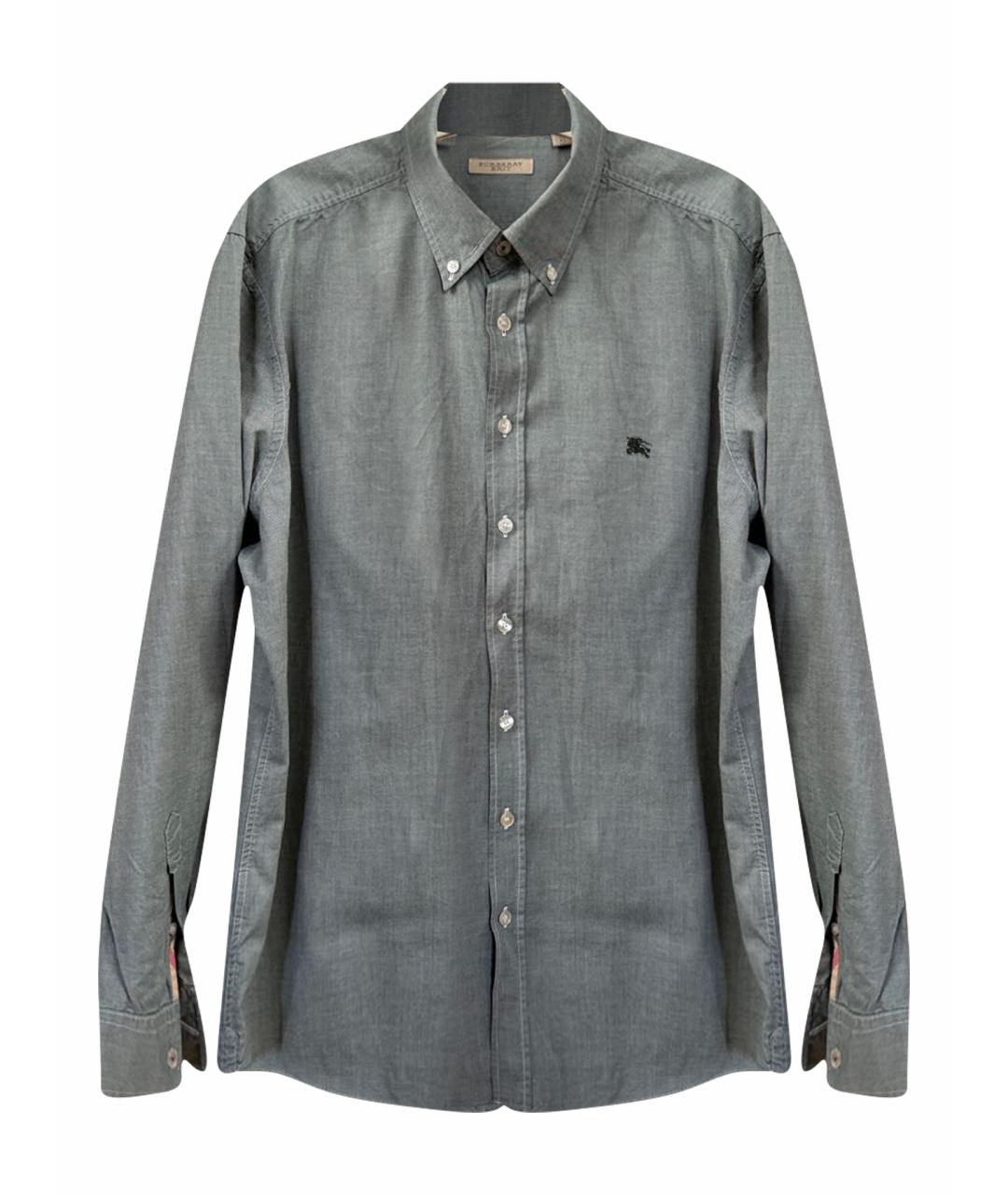 BURBERRY Серая хлопковая кэжуал рубашка, фото 1