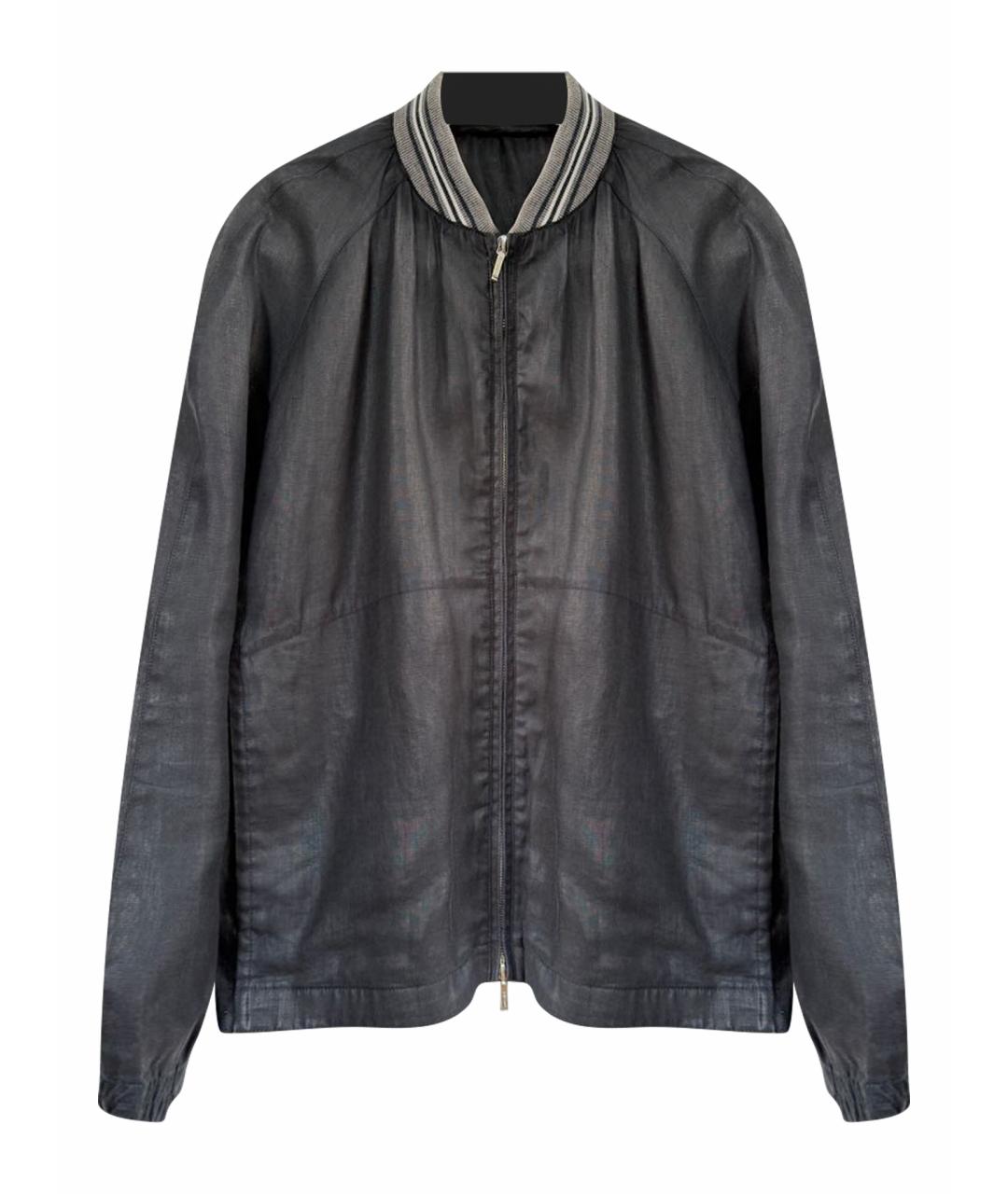 CANALI Темно-синяя льняная куртка, фото 1