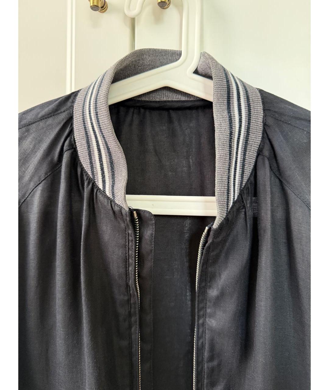 CANALI Темно-синяя льняная куртка, фото 3