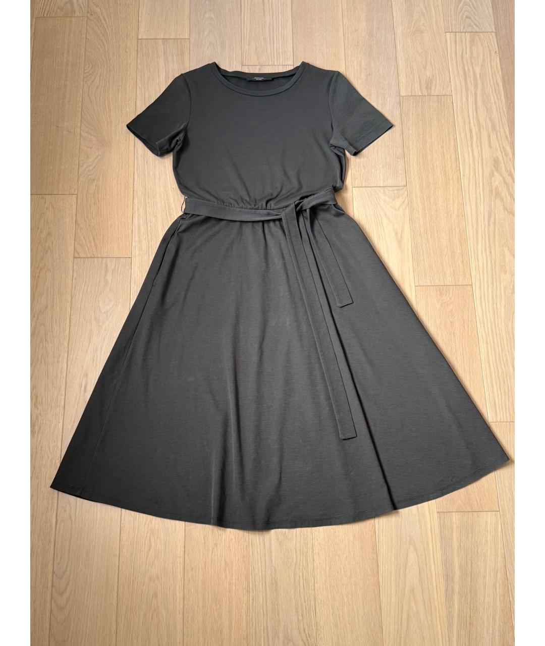 MAX MARA Черное хлопковое повседневное платье, фото 5