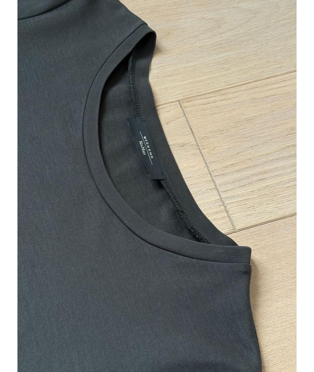 MAX MARA Черное хлопковое повседневное платье, фото 3