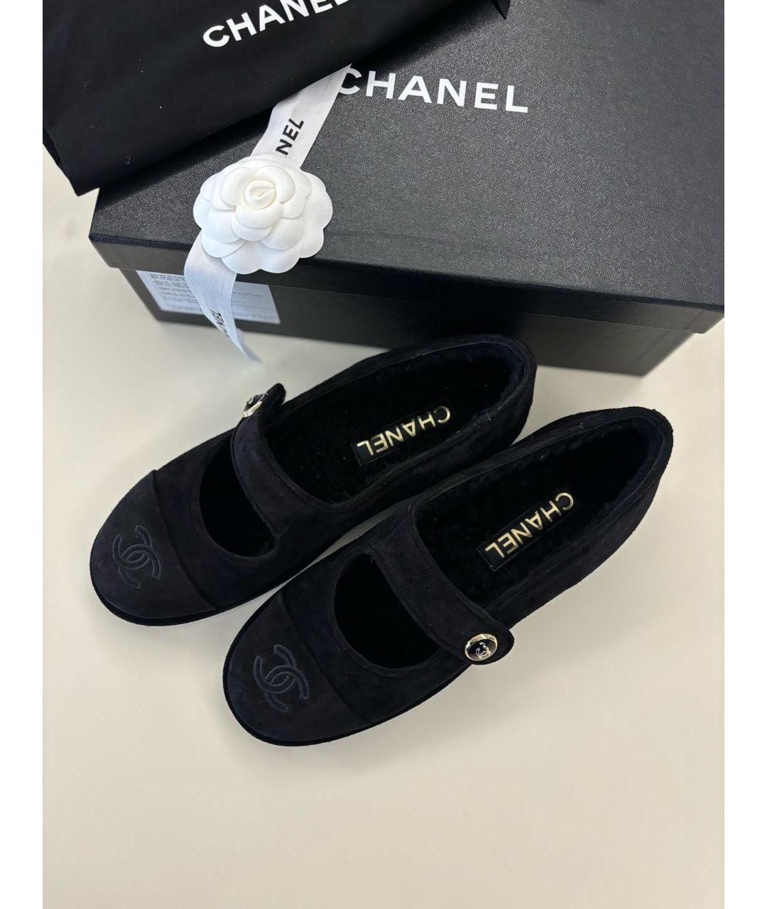 CHANEL Черные замшевые балетки, фото 8