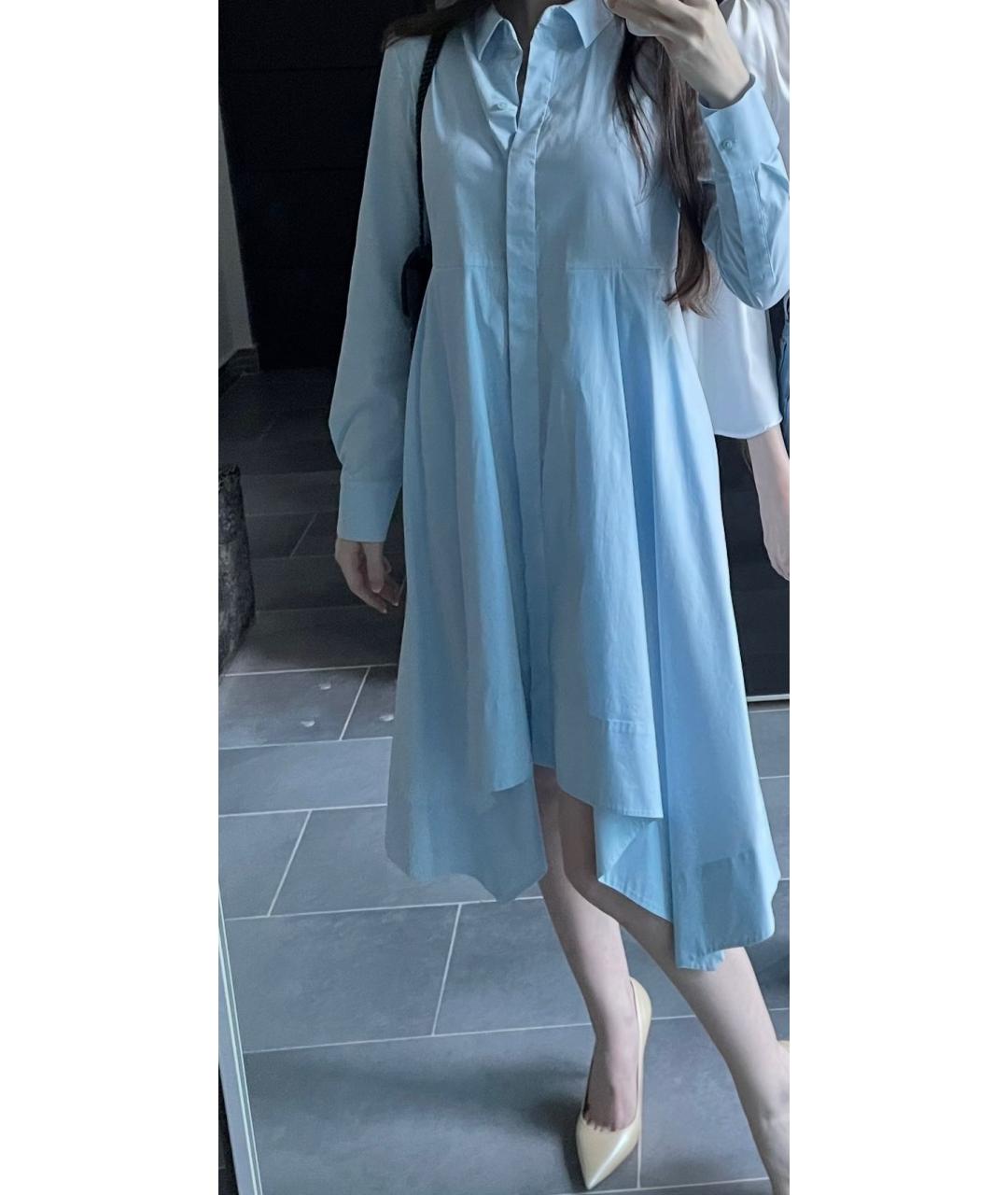 COS Голубое хлопковое повседневное платье, фото 4