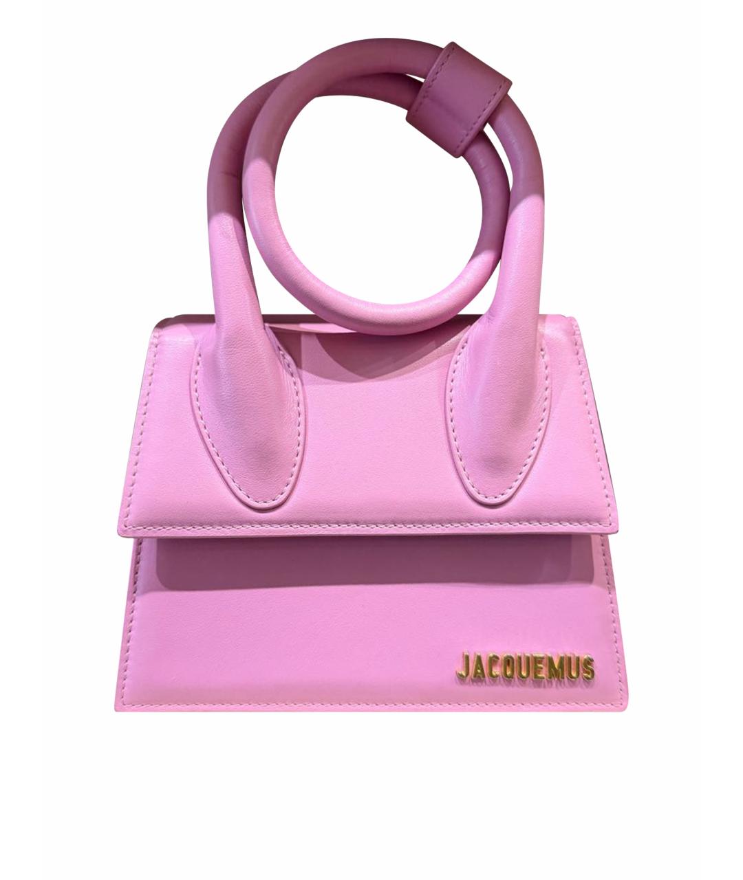 JACQUEMUS Розовая кожаная сумка через плечо, фото 1
