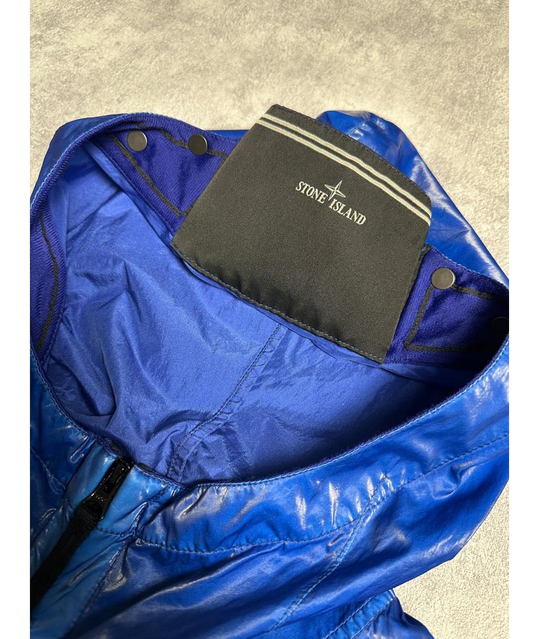 STONE ISLAND Синяя полиуретановая куртка, фото 7