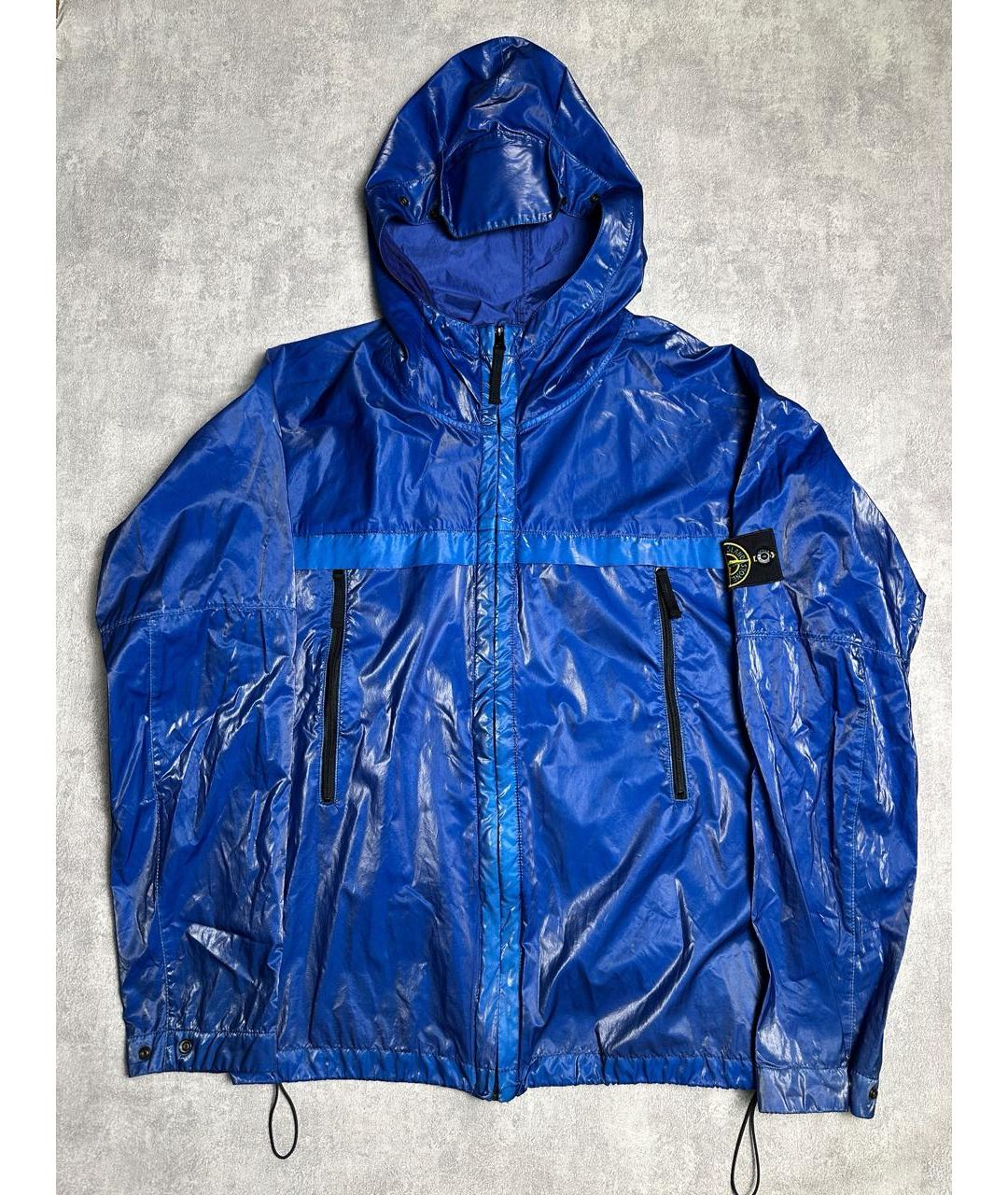 STONE ISLAND Синяя полиуретановая куртка, фото 9