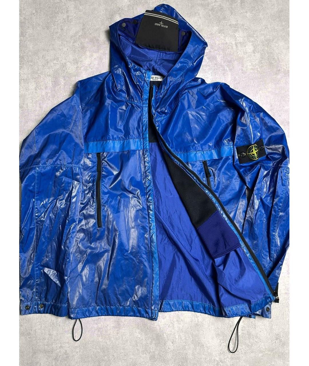 STONE ISLAND Синяя полиуретановая куртка, фото 2