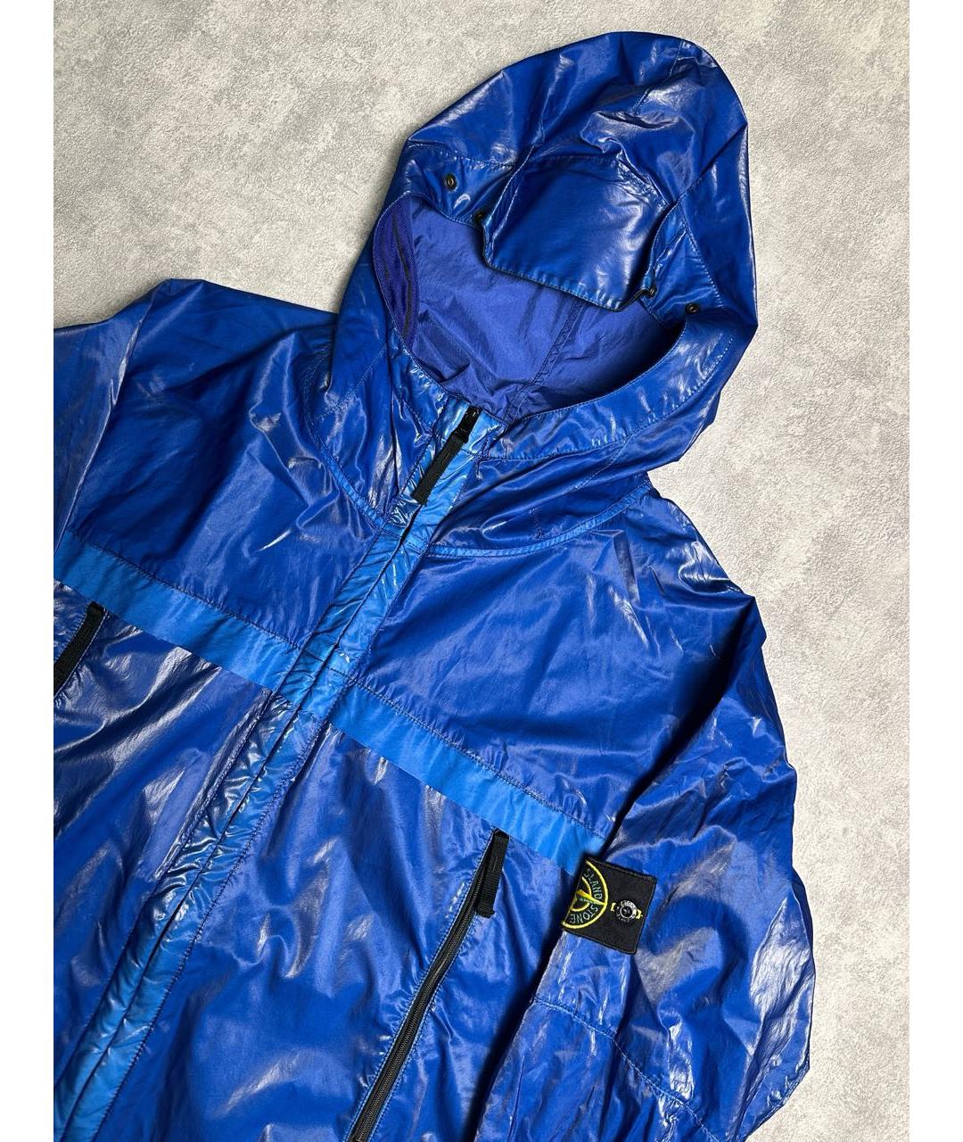 STONE ISLAND Синяя полиуретановая куртка, фото 5