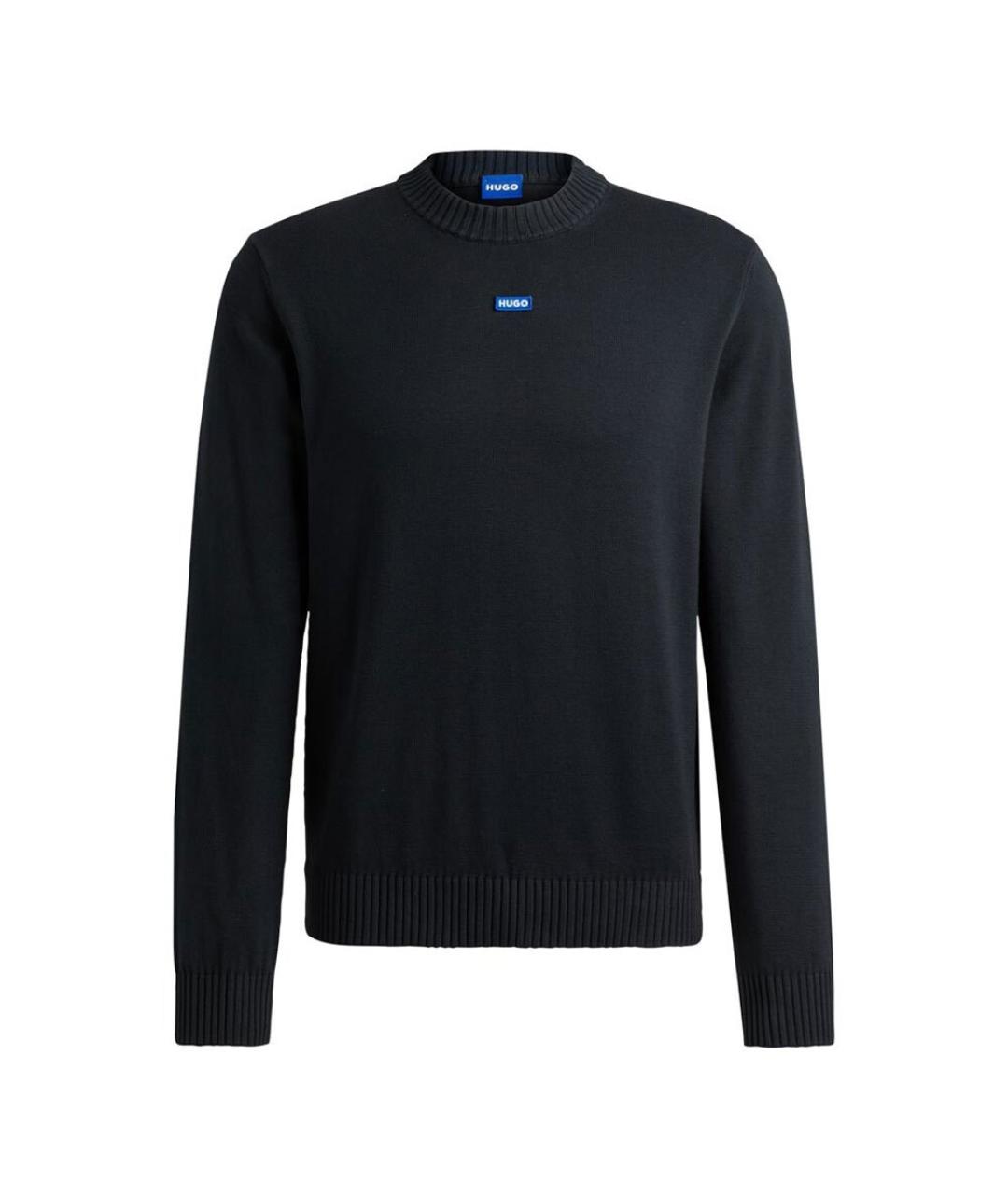 HUGO Черный хлопковый джемпер / свитер, фото 1