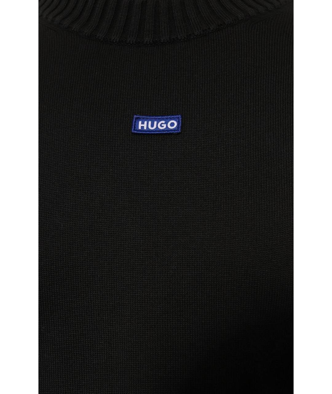 HUGO Черный хлопковый джемпер / свитер, фото 2