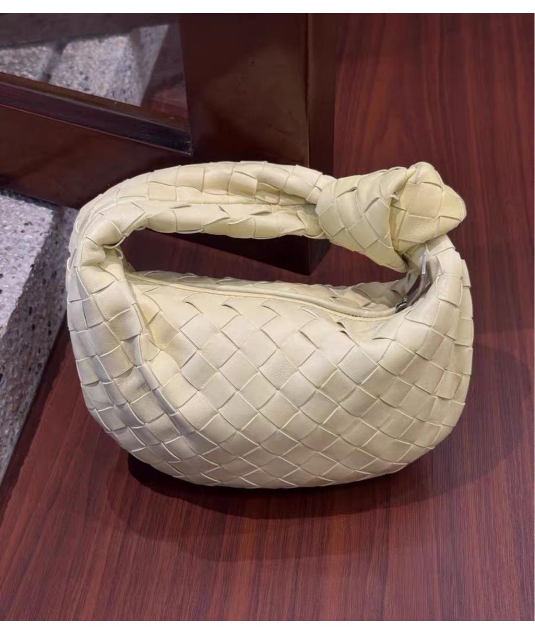 BOTTEGA VENETA Желтая кожаная сумка с короткими ручками, фото 2