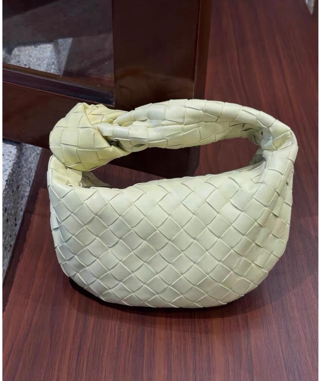 BOTTEGA VENETA Желтая кожаная сумка с короткими ручками, фото 3
