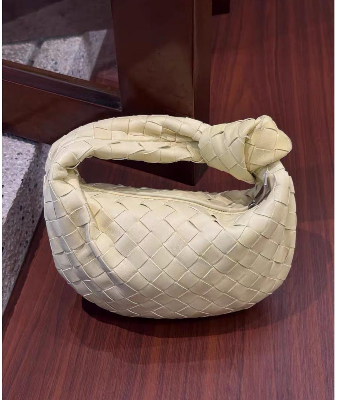 BOTTEGA VENETA Желтая кожаная сумка с короткими ручками, фото 6