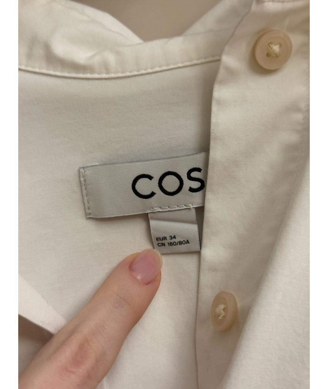 COS Белое хлопко-эластановое повседневное платье, фото 3