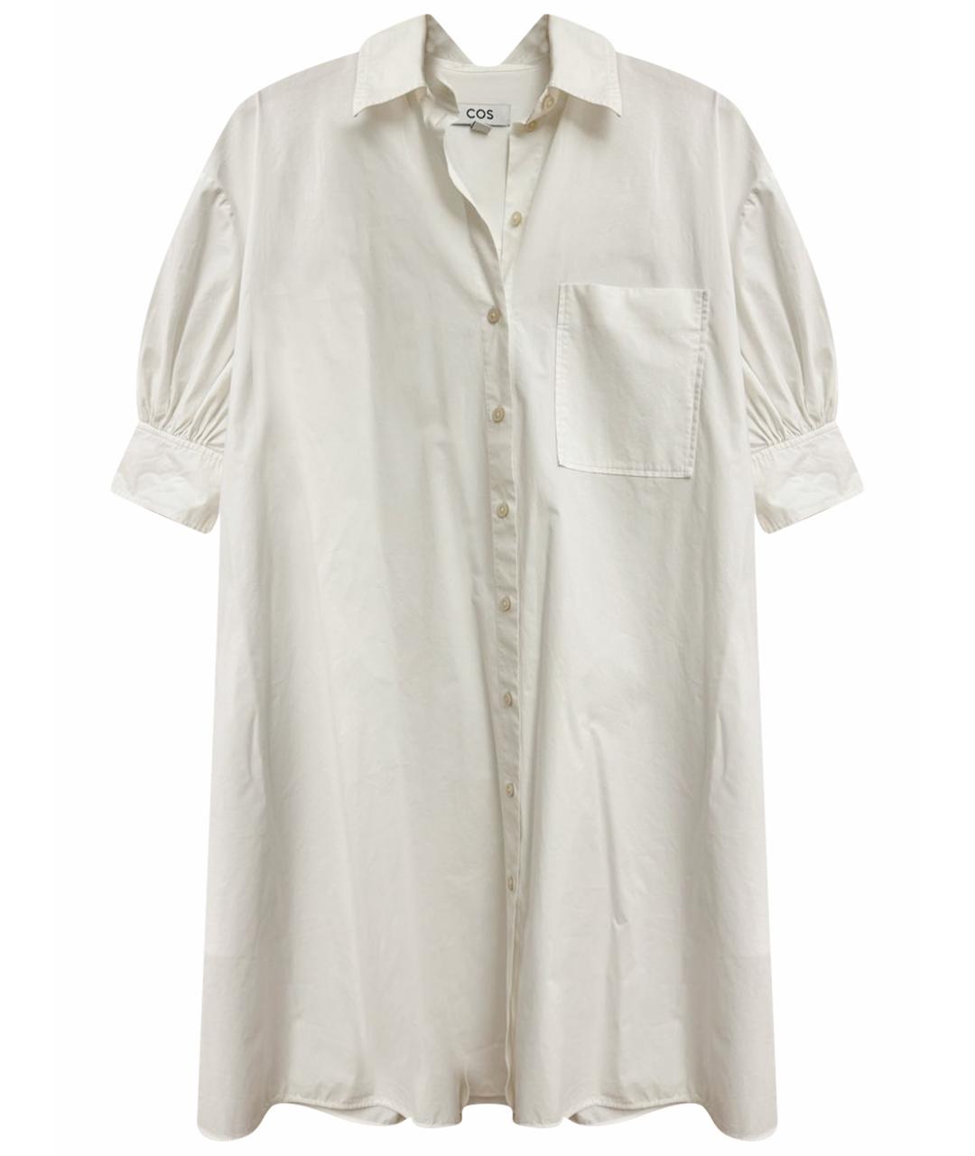 COS Белое хлопко-эластановое повседневное платье, фото 1