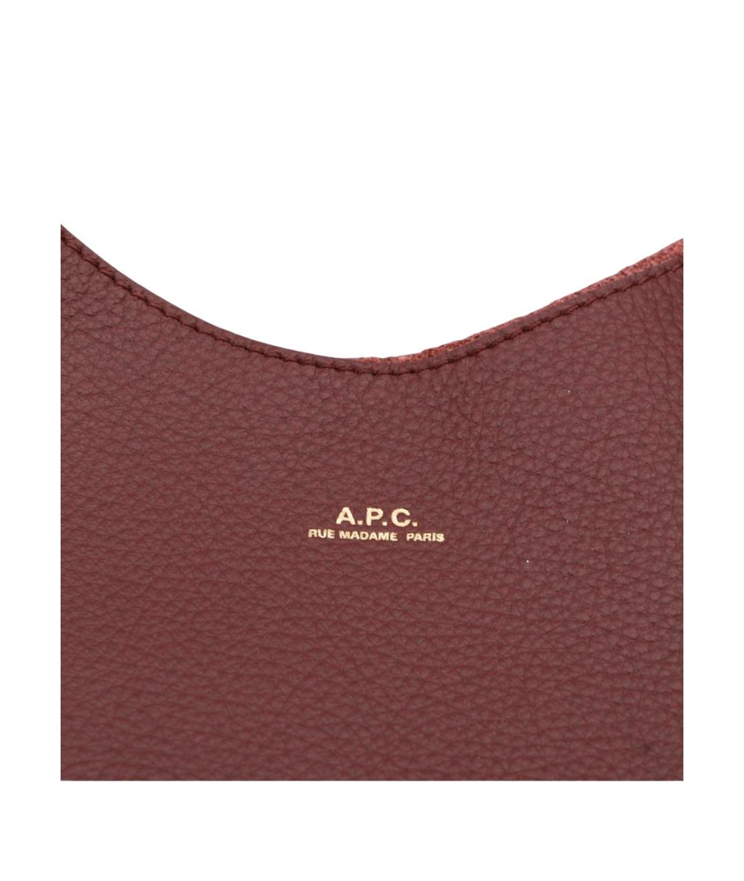 A.P.C. Бордовая сумка тоут, фото 3
