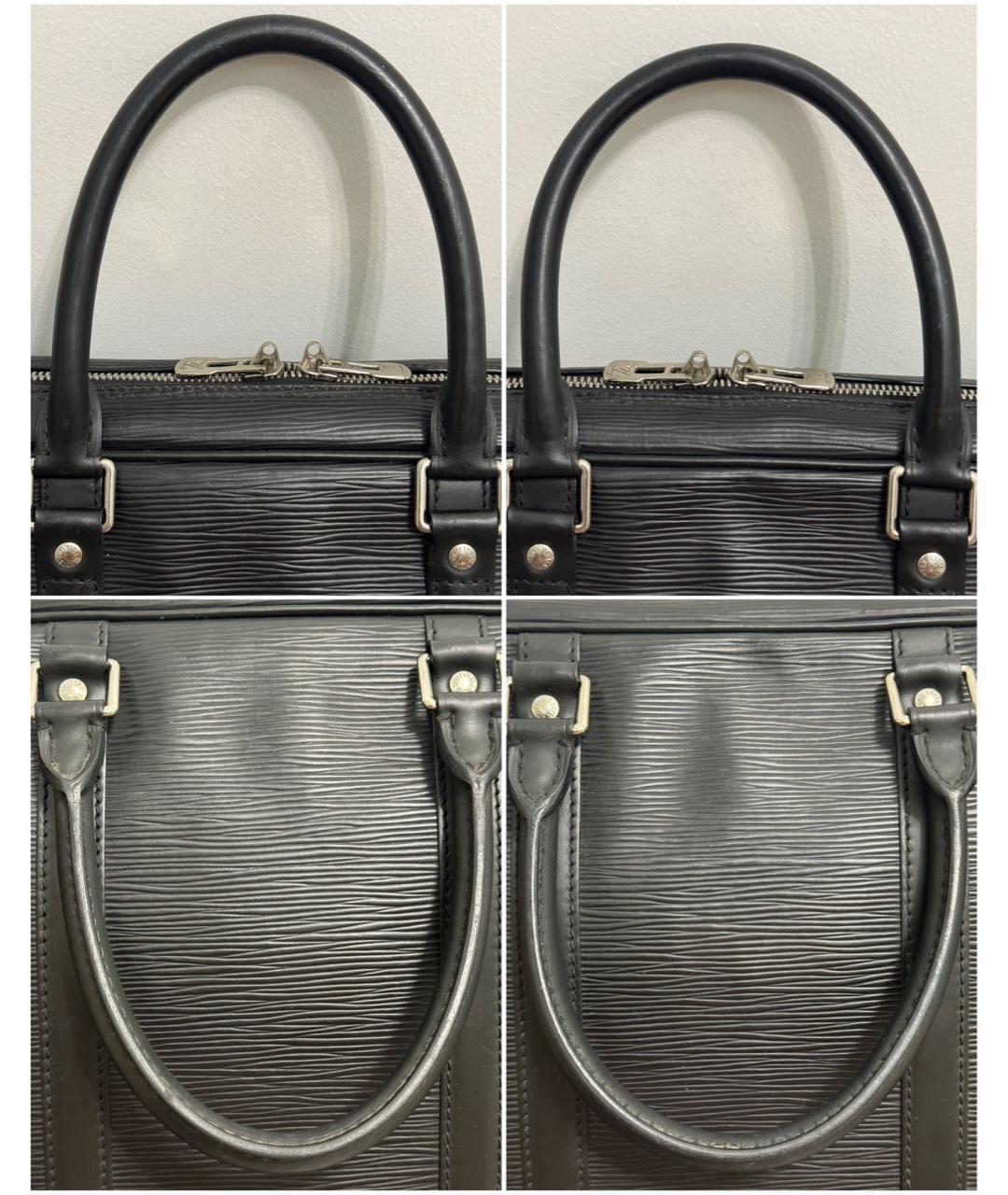 LOUIS VUITTON Черный кожаный портфель, фото 6