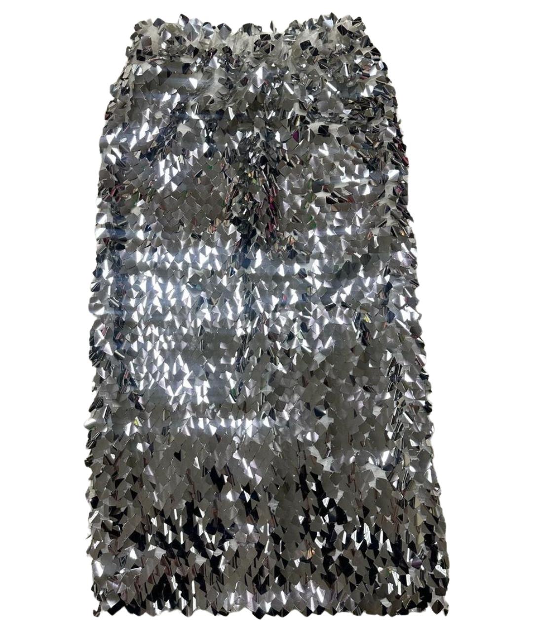 12 STOREEZ Серебряная юбка миди, фото 1