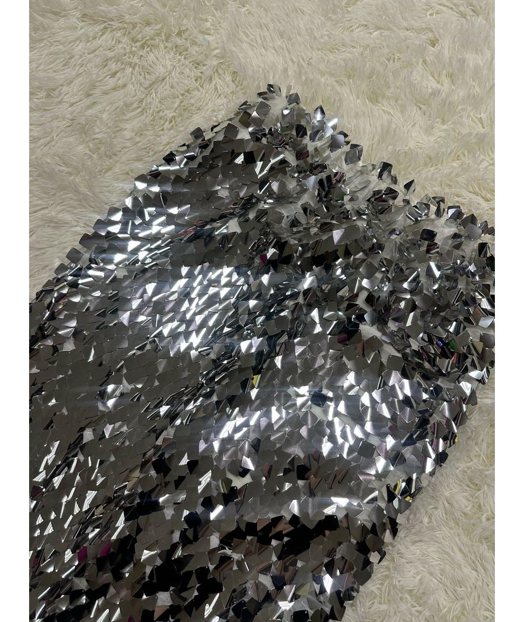 12 STOREEZ Серебряная юбка миди, фото 2