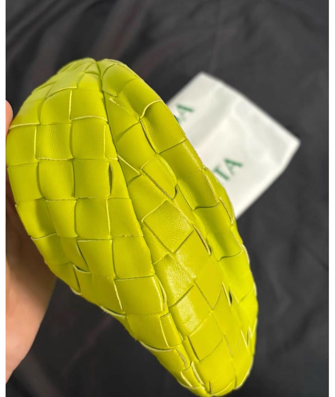 BOTTEGA VENETA Салатовая кожаная сумка с короткими ручками, фото 4