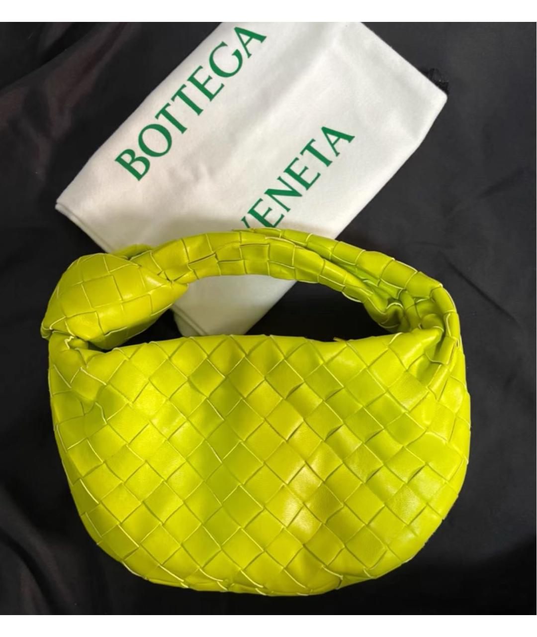 BOTTEGA VENETA Салатовая кожаная сумка с короткими ручками, фото 2