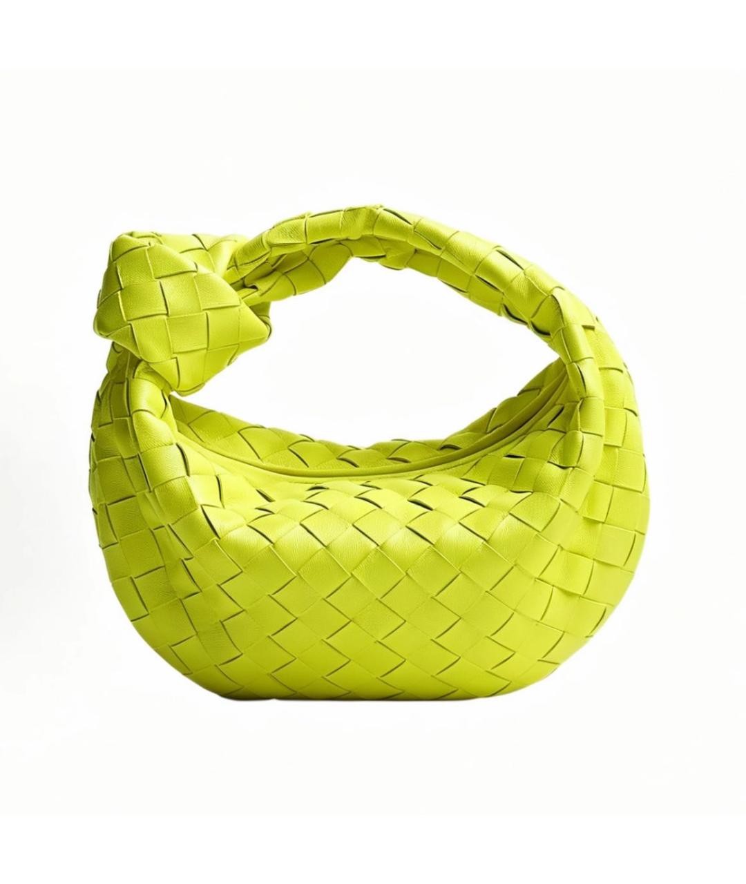 BOTTEGA VENETA Салатовая кожаная сумка с короткими ручками, фото 6