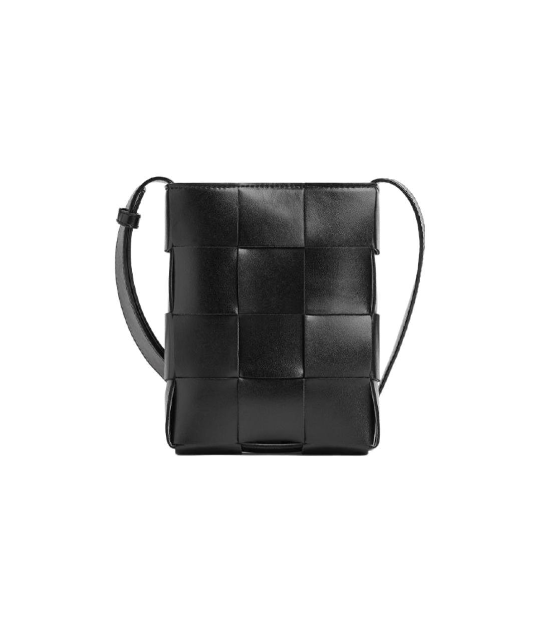 BOTTEGA VENETA Черная кожаная сумка через плечо, фото 6