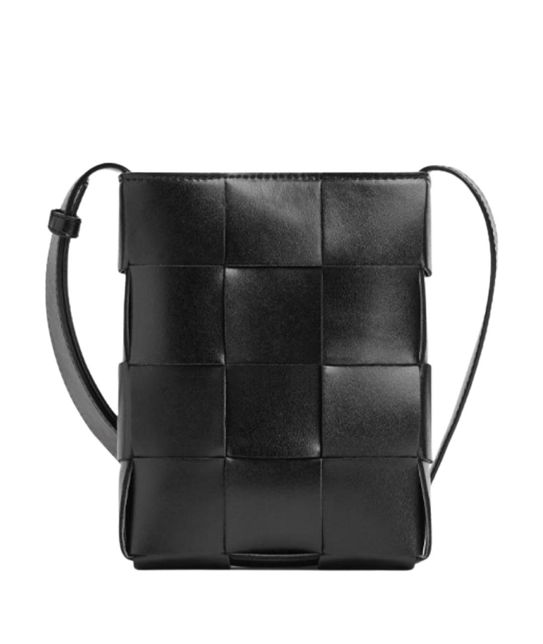 BOTTEGA VENETA Черная кожаная сумка через плечо, фото 1