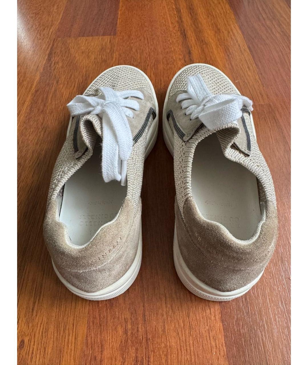 BRUNELLO CUCINELLI Бежевые замшевые кеды, фото 3