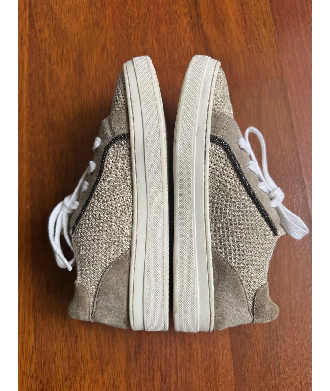 BRUNELLO CUCINELLI Бежевые замшевые кеды, фото 5