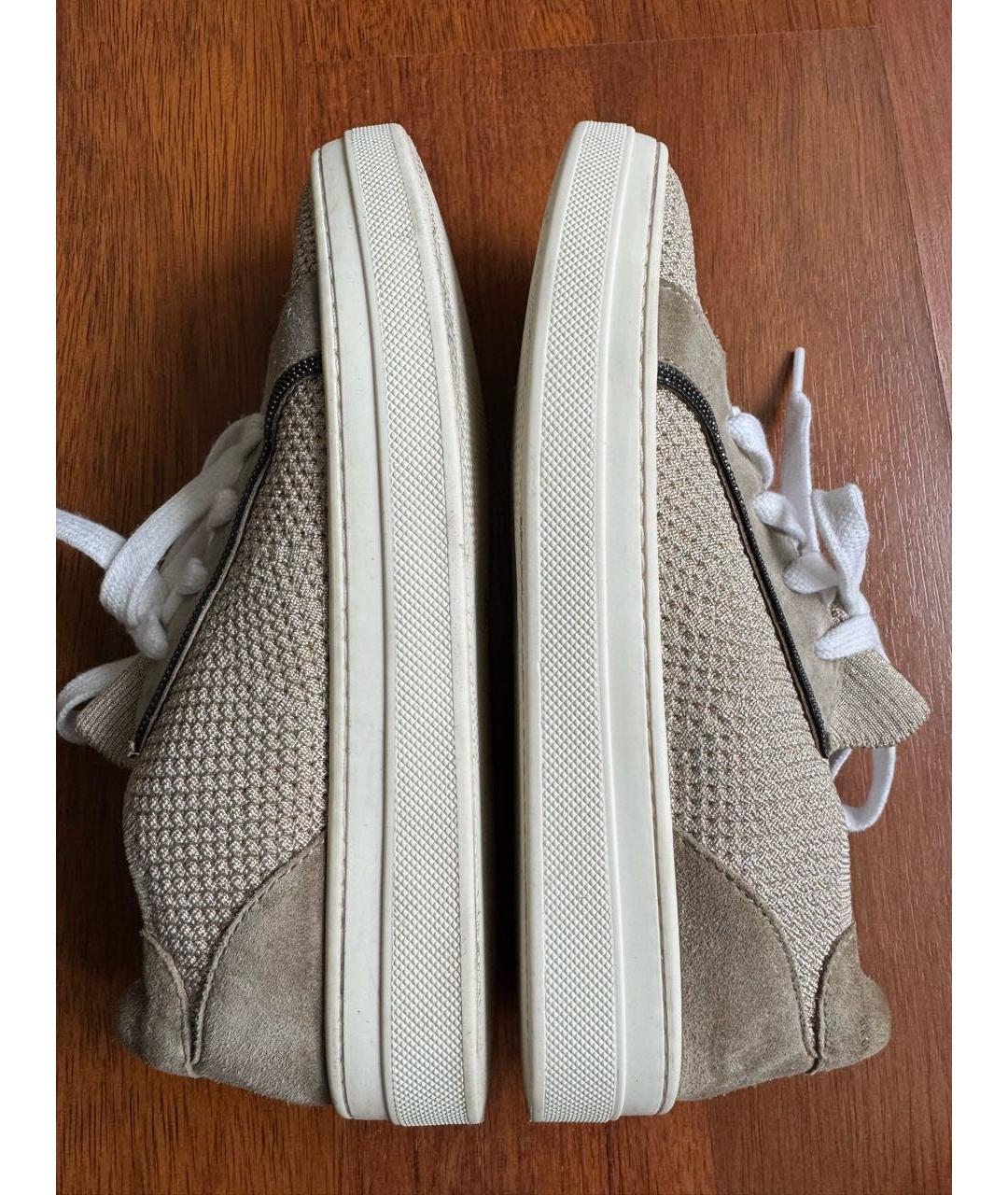 BRUNELLO CUCINELLI Бежевые замшевые кеды, фото 6