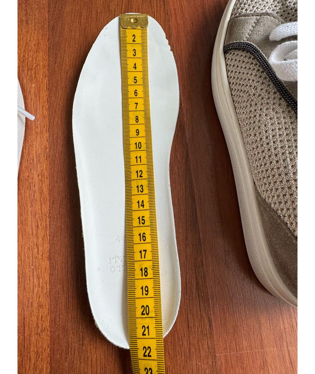 BRUNELLO CUCINELLI Бежевые замшевые кеды, фото 8