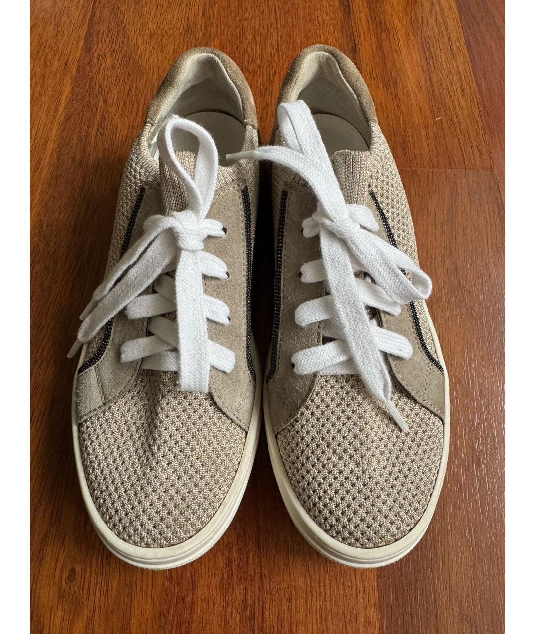 BRUNELLO CUCINELLI Бежевые замшевые кеды, фото 2