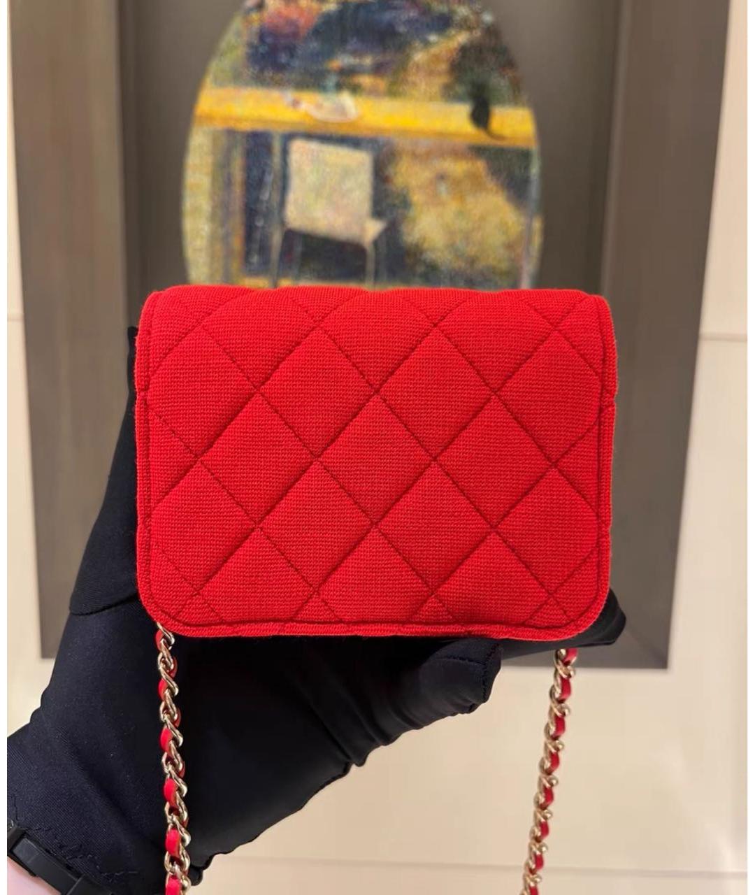 CHANEL Красная сумка через плечо, фото 3